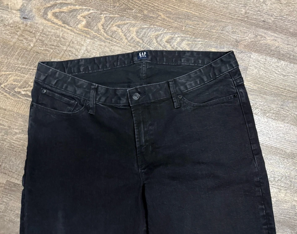 GAP 1969 Long and Lean Black Denim Flare high riseJeans Womens Size 33/Tall - Image 3 of 4