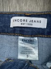 Encore Jeans Women Blue Dark Wash, Open Leg, Side Vents, Y2K — photo 3