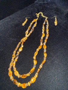Vintage Double Stranded Tiger's Eye Necklace and Earring Lot. See VIDEO