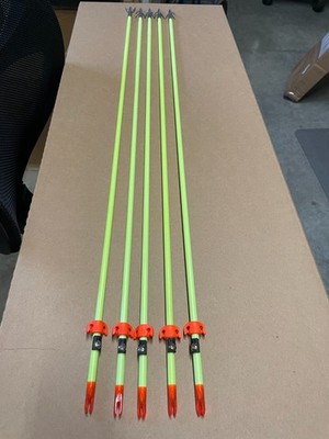 5-Chartreuse Shure Shot Bowfishing Arrows W/AMS Safety Slide Now Heat Treated
