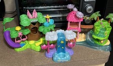 Lot Of 3 Hatchimals Playsets Light Up Waterfall, Hatchery Nursery, Trop Paradise