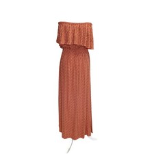 Lira CRTV/SCTY Floral Maxi Dress Large Off-Shoulder Smocked Boho Ruffle NWT