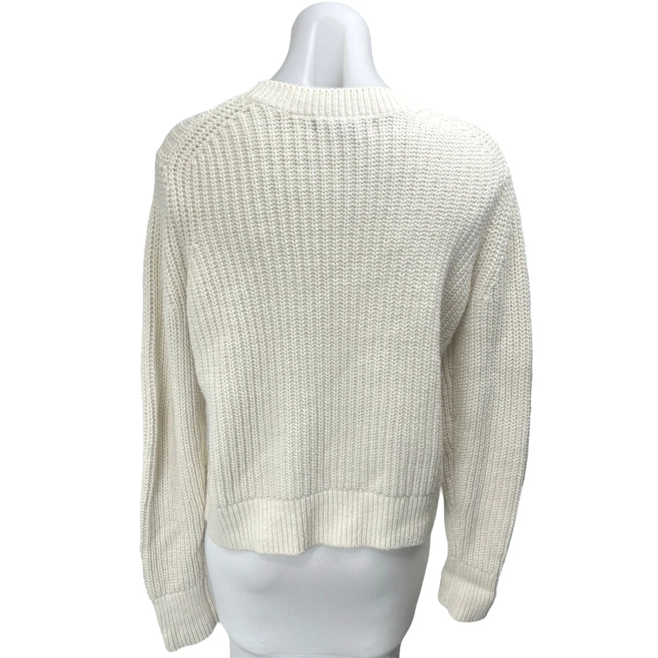Suéter Suéter Top Banana Republic Blanco Lana Grueso Tejido Manga Larga Talla S Foto 2 de 4