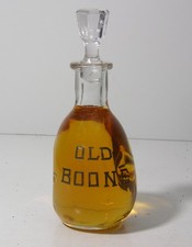 1890s OLD BOON BOURBON WHISKEY BACK BAR BOTTLE SALOON DISPLAY BOTTLE DECANTER