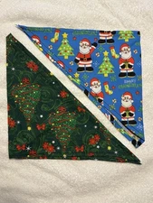 Christmas Theme Handkerchief Dog Bandana Set Of 2 Small