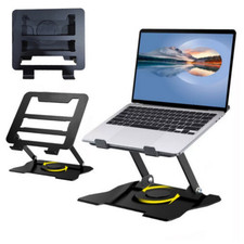 360 Rotating Metal Laptop Stand Riser Adjustable Foldable Desktop Holder Tray