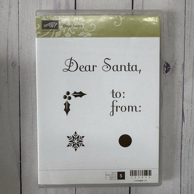 Stampin' Up! Dear Santa Stamp - Christmas Holiday To From Snowflake holly