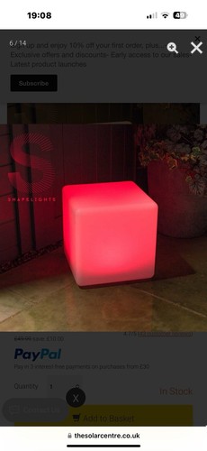 Crowell Solar Decorative Cube Light - Picture 4 of 11