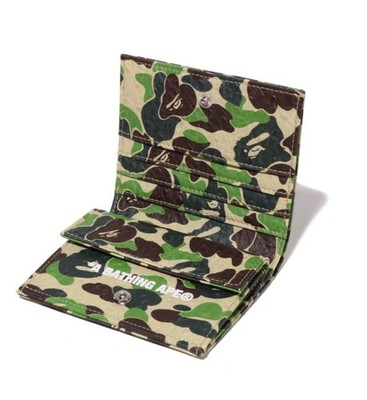 Authentic a bathing ape bape abc camo mini wallet green new | eBay