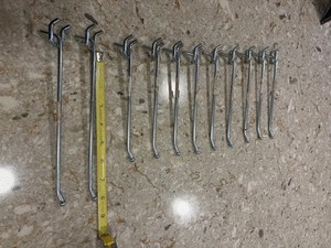 Pegboard Hooks - Single Arm for 1/4" Pegboard - 5 3/4 in & 7 3/4 In Long