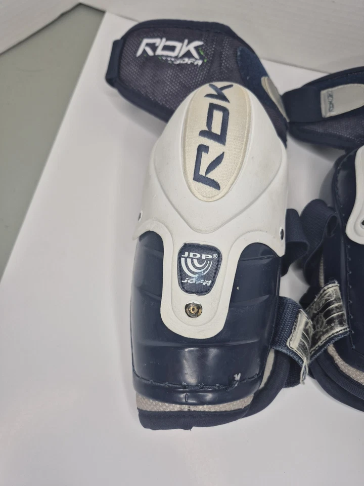 RBK Jofa JDP RBK Reebok Ice Hockey elbow pads SZ6 Large White Navy Foto 2 de 4