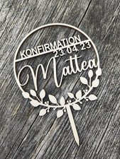 Cake Topper für Konfirmation, Kommunion, Taufe, Jugendweihe, Geburtstag usw