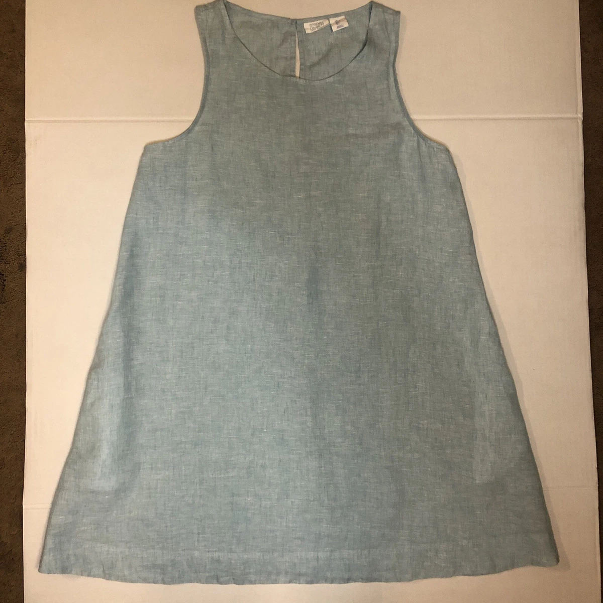 chinese dress ladies Navy Linen Maxi Dress with Button Back