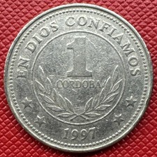 Nicaragua 1997 Nickel Plated Steel 1 Cordoba. KM# 89