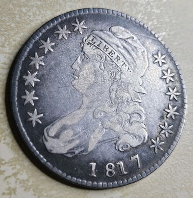 1817 Capped Bust Half 50c VF Very Fine Details Hairlines O-106 Comet Head