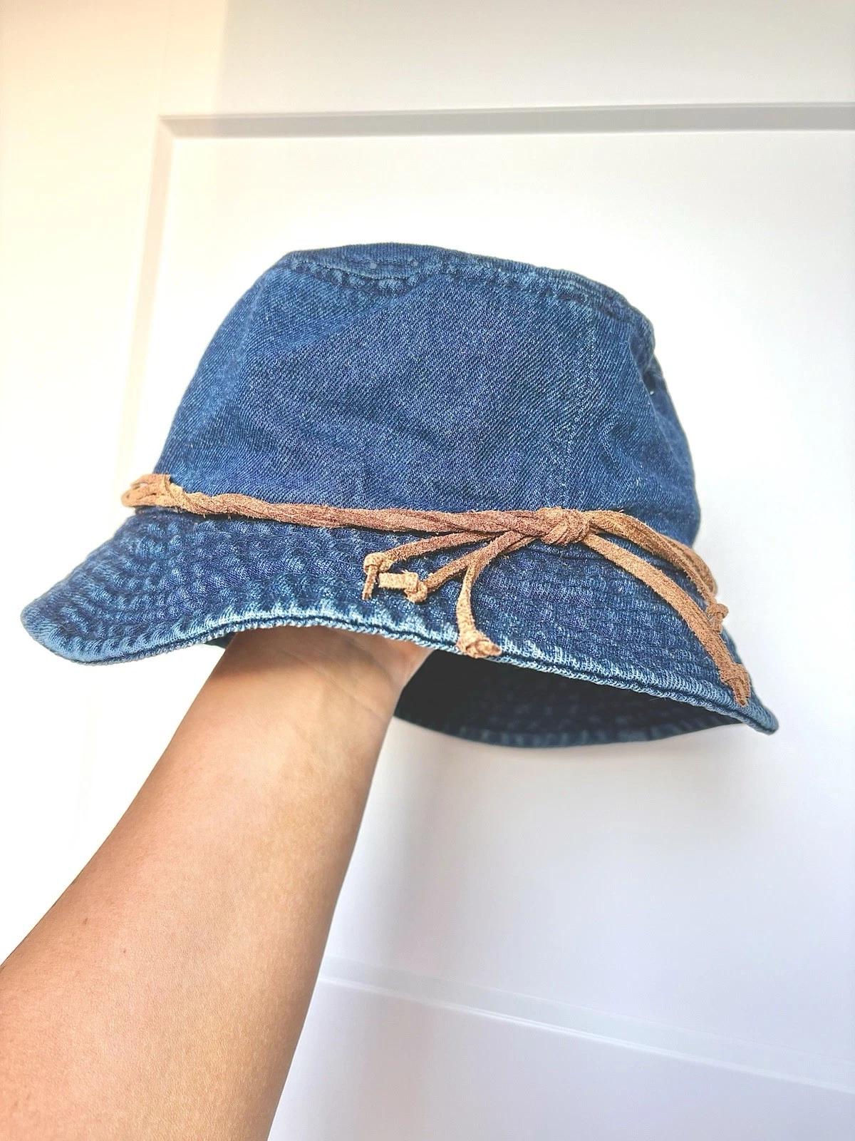 Vintage Denim Bucket Hat Blue Jean Boho Festival Cottagecore Sun Hat Women’s