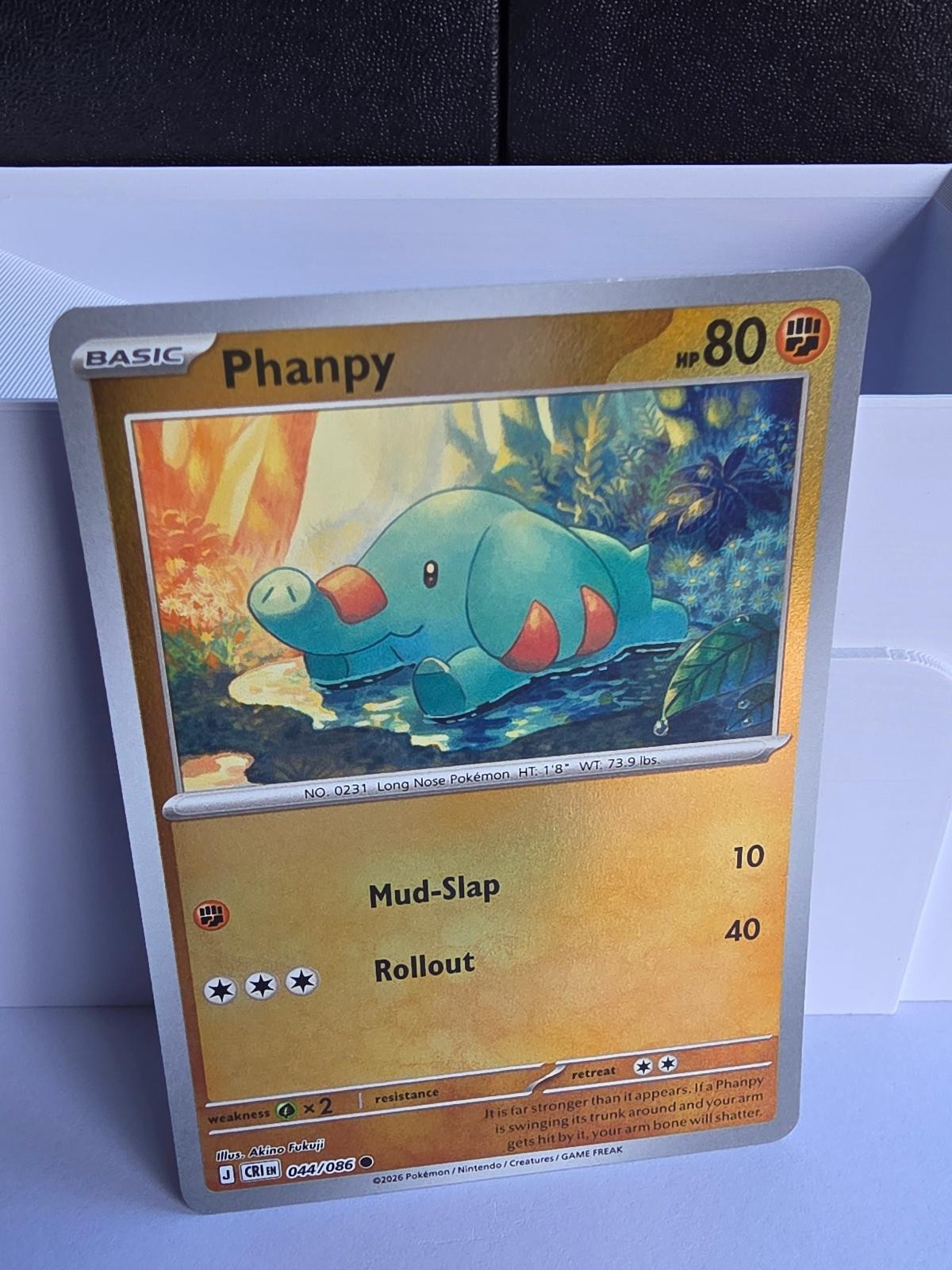 Phanpy 044/086 Common Chaos Rising Pokemon Reverse Holo Near Mint