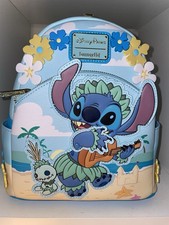 Loungefly Disney Lilo & Stitch Floral Hula Backpack Bag Movable Arms BNWT