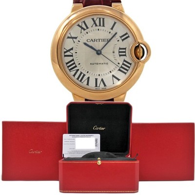 Cartier W6900456 Ballon Bleu 36mm Rose Gold Leather Strap *BOX & PAPERS* #2531-2
