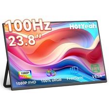23.8" 100Hz Portable Monitor, 1080P FHD 100 sRGB IPS USB-C HDMI Large Extern...
