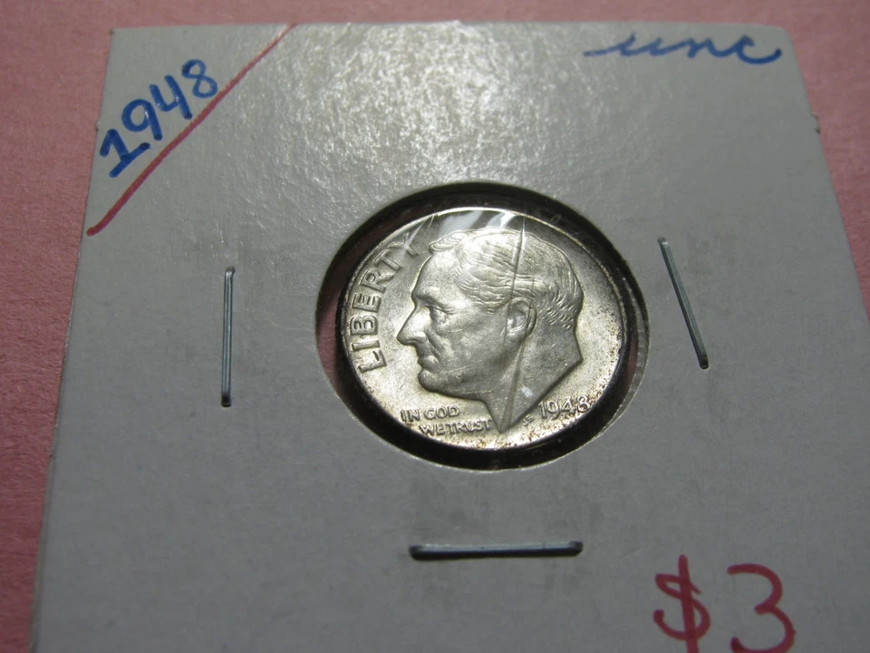 1940 & 1948 Mercury & Roosevelt Dimes "Unc" up for Auction Ungraded, Sharp! - Image 4 of 4