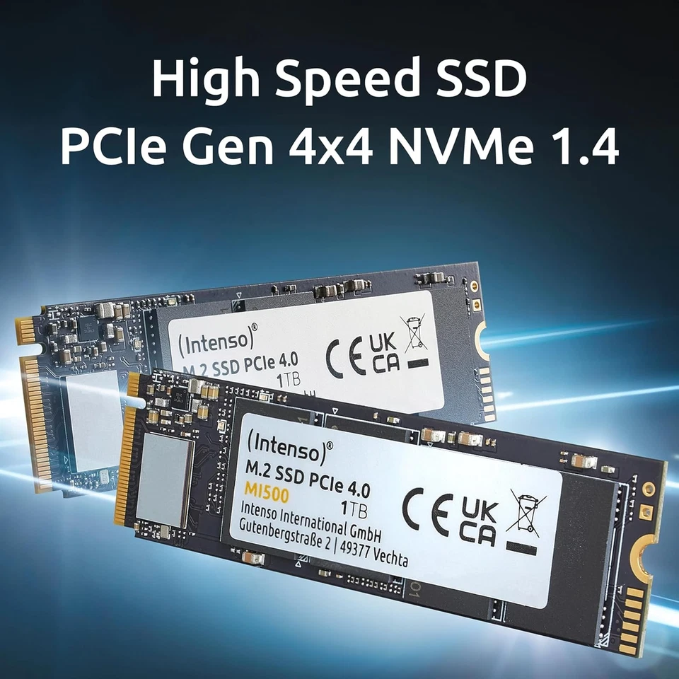 Intenso MI500 1TB NVMe SSD, M.2 Internal SSD, PCIe 4.0 Gen4x4, 5300MB/s Read, 45 - Image 3 of 4