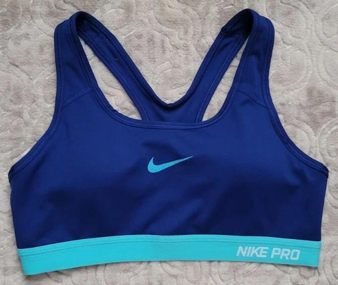 Nike pro padded Sports bra Medium racerback royal blue Women's