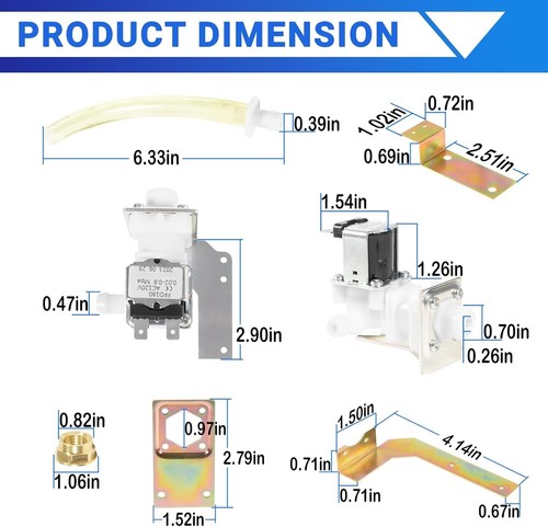 Conjunto de válvula de entrada de agua compatible con máquina de hielo Manitowoc para S, SD, I, IB, JC, QR, SD - Imagen 6 de 9