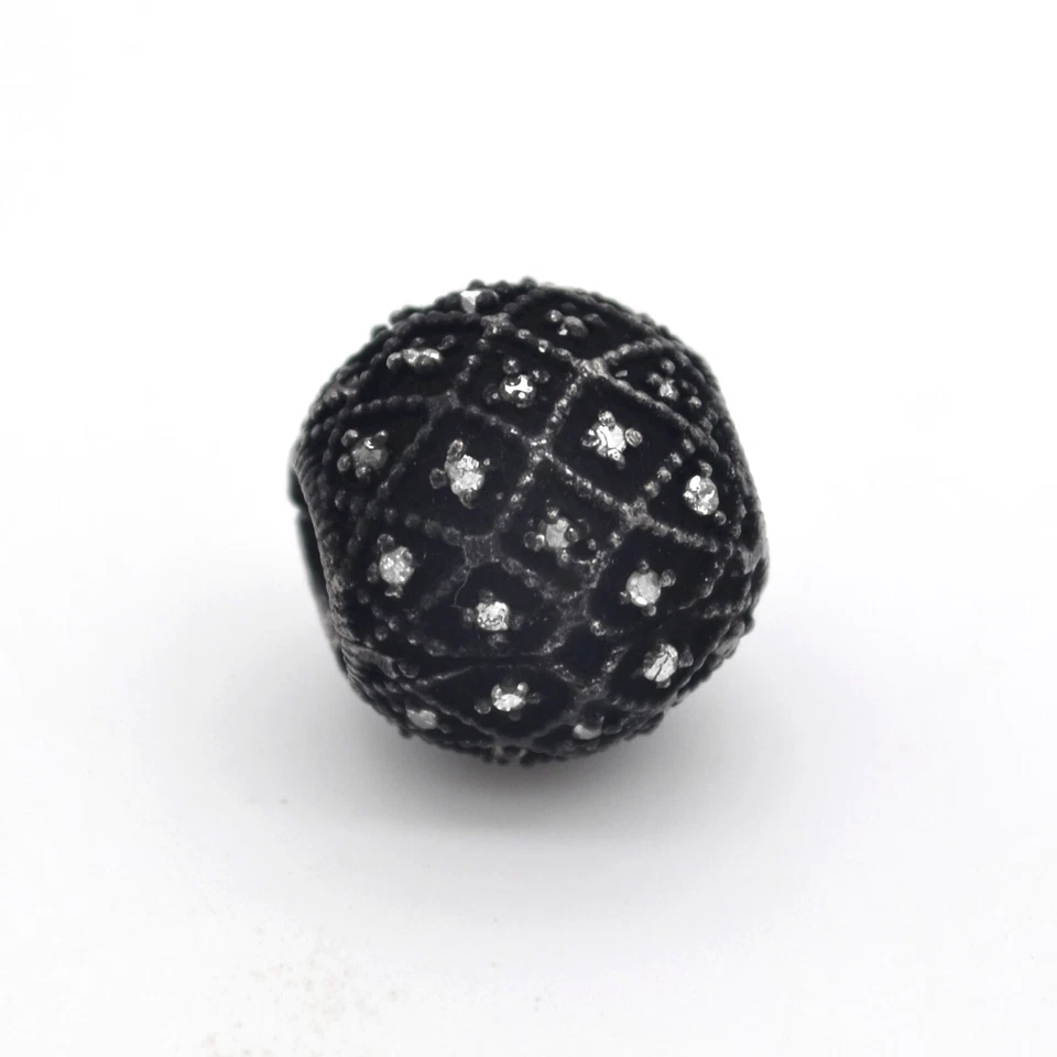 Plata de ley 925 diamante natural rondelle bolas cuentas espaciadoras hallazgos rodio Foto 2 de 3