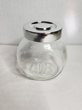 IKEA  5 oz  Glass Spice  Jar Silver Lid Small Glass Storage Container Bottle New