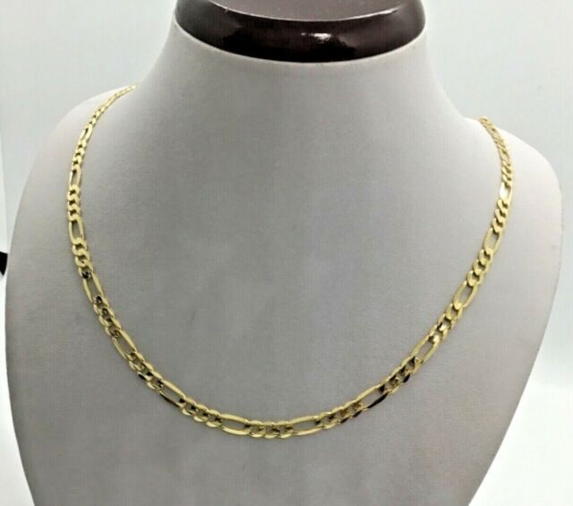 10k Solid Gold Figaro Link Men's Women's Chain Necklace 4.5mm 18"-30" 10k Solid Gold Figaro Link Men's Women's Chain Necklace 4.5mm 18"-30"