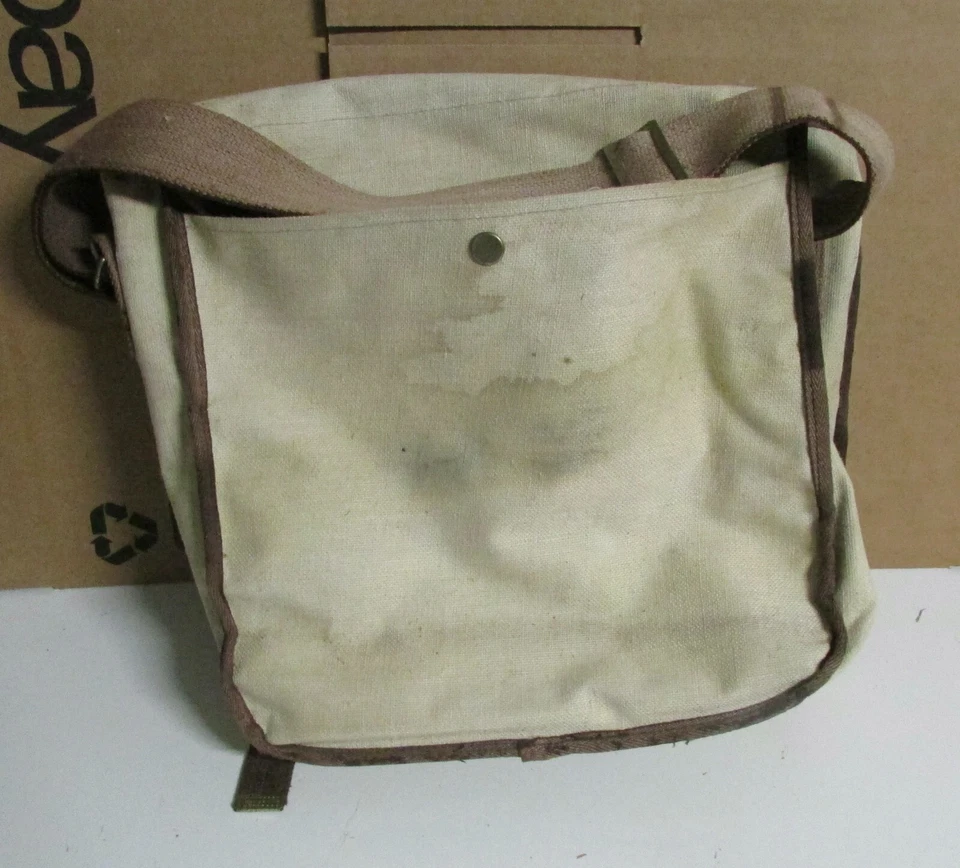 复古佳能信使斜挎包工作学校旅行包白色帆布收纳袋 — 第 3/4 张图片