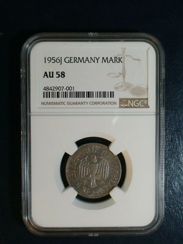 1956 J GERMANY MARK NGC AU58 1M Coin PRICED TO SELL NOW!