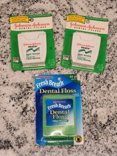 Vintage Johnson Johnson Reach Mint Waxed Dental Floss 55yds 1996 1998 NEW Lot
