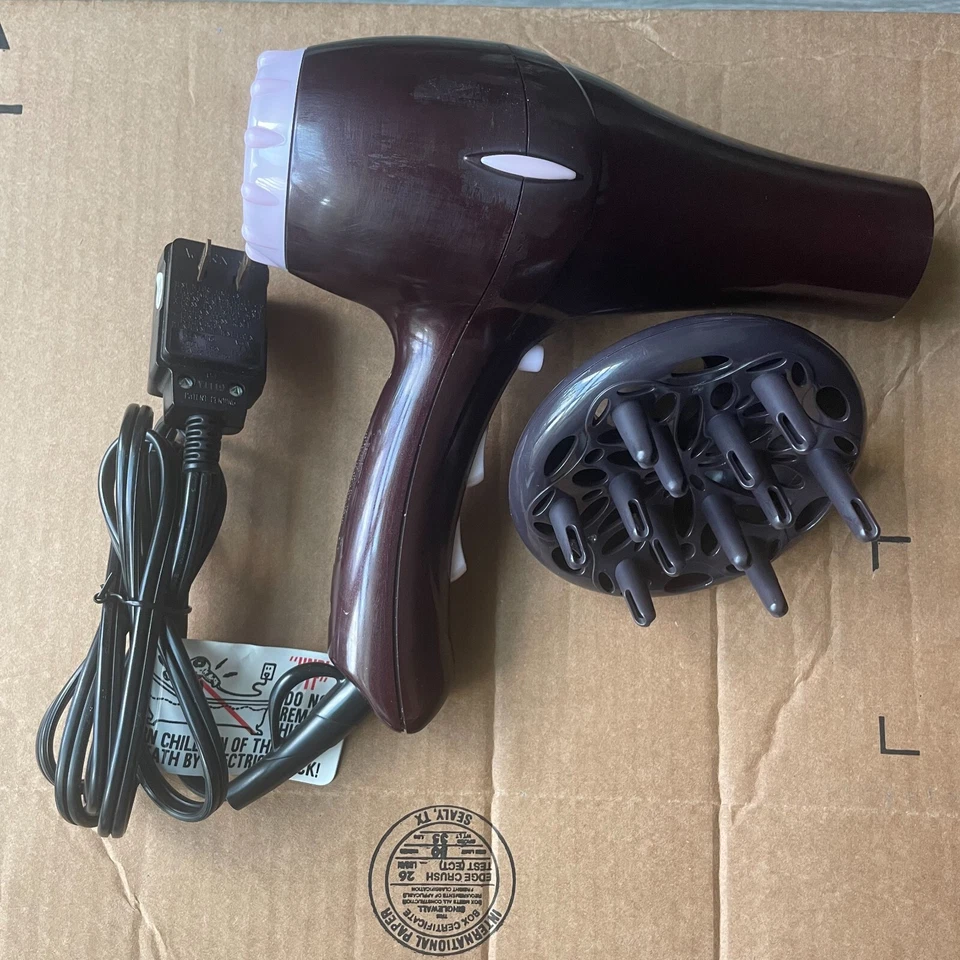 Remington Hair Dryer 2 Speed 3 Temp Heat Cool Button burgundy pink - Image 2 of 4