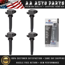 Set of 4 Ignition Coil + Tune Up Grease For 2007-2009 Suzuki SX4 L4 2.0L UF562