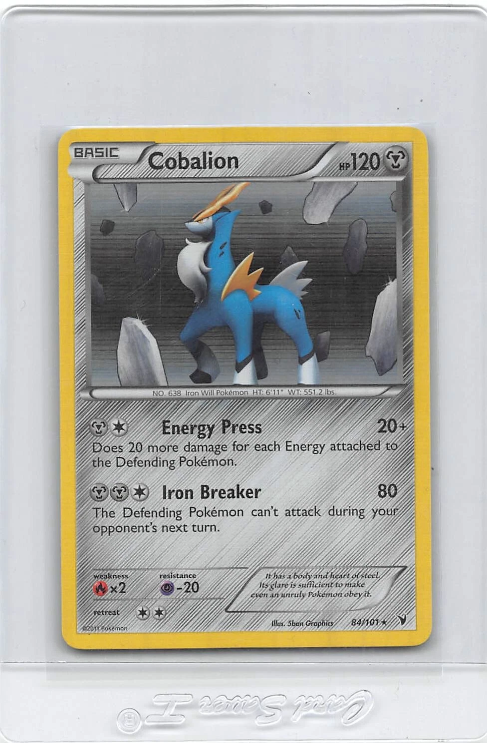 Cobalion 84/101 - Holo Rare - BW Noble Victories - Pokemon Card - NM