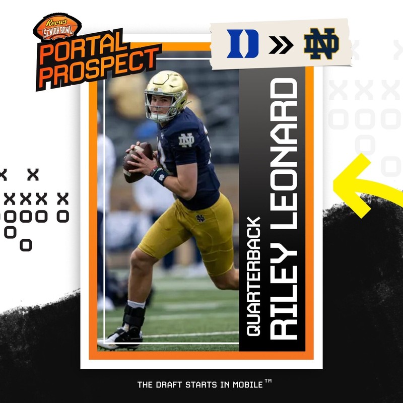 2025 SENIOR BOWL NOTRE DAME RILEY LEONARD INDIANAPOLIS COLTS ROOKIE