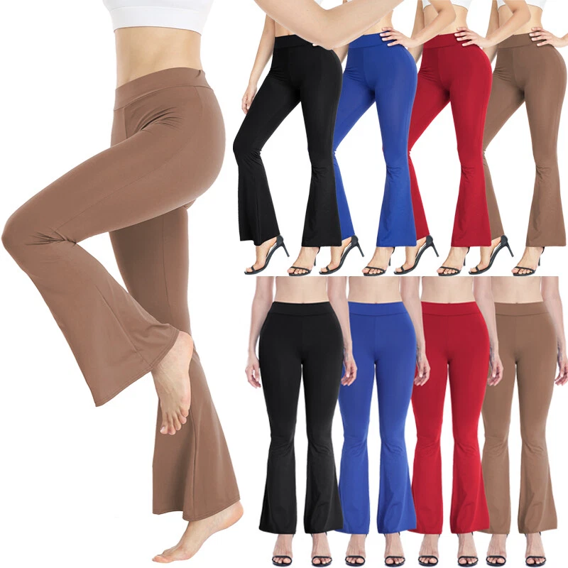 Women High Waist Stretch Yoga Pants Bootcut Flare Wide Leg Leggings Fitness  Gym