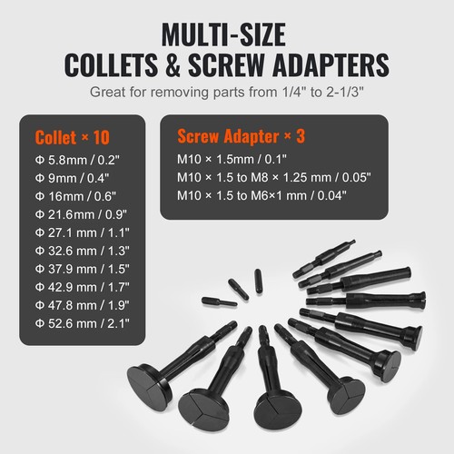 16-Piece Bearing Puller Set - Dual Mode Slide Hammer & U-Shaped Tools - Picture 6 of 8