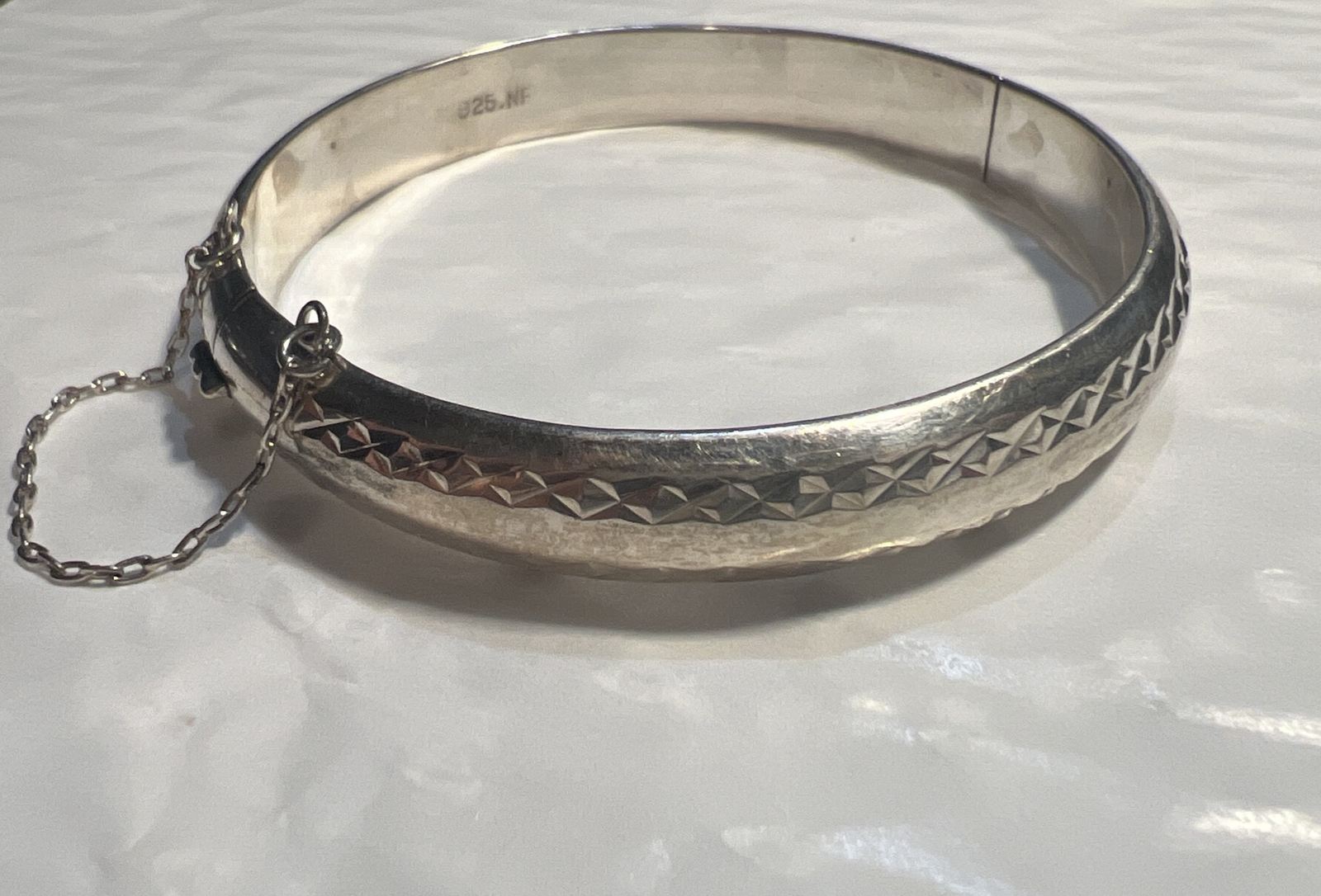 925 sterling silver geometric pattern bracelet - image 2