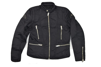 diesel jacket biker black nylon moto zips s. S Men | eBay