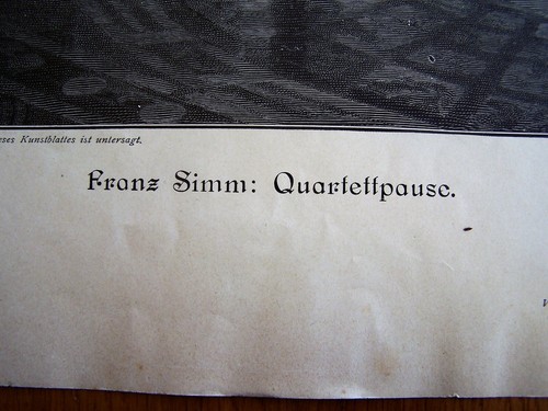 FRANZ XAVER SIMM "QUARTETTPAUSE" wood engraving from the 1900's - Picture 6 of 7
