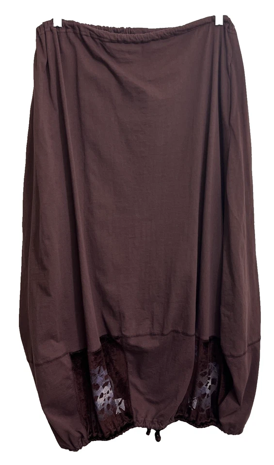 VTG Blue Fish Skirt Size 1 (L/XL) Purple Velvet Hand Printed Organic Cotton - Image 2 of 4