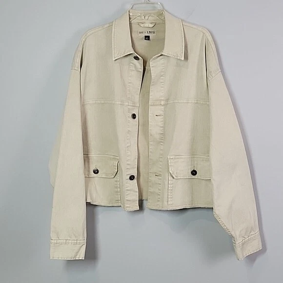 Allen Onyia x INC raw hem jacket cream mens medium