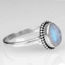 Beautiful Moonstone Gemstone 925 Sterling Silver Wedding Ring Gift For Her A-263