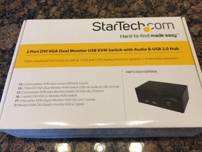 SV231DDVDUA StarTech 2 Port DVI VGA Dual Monitor KVM Switch USB mit Audio