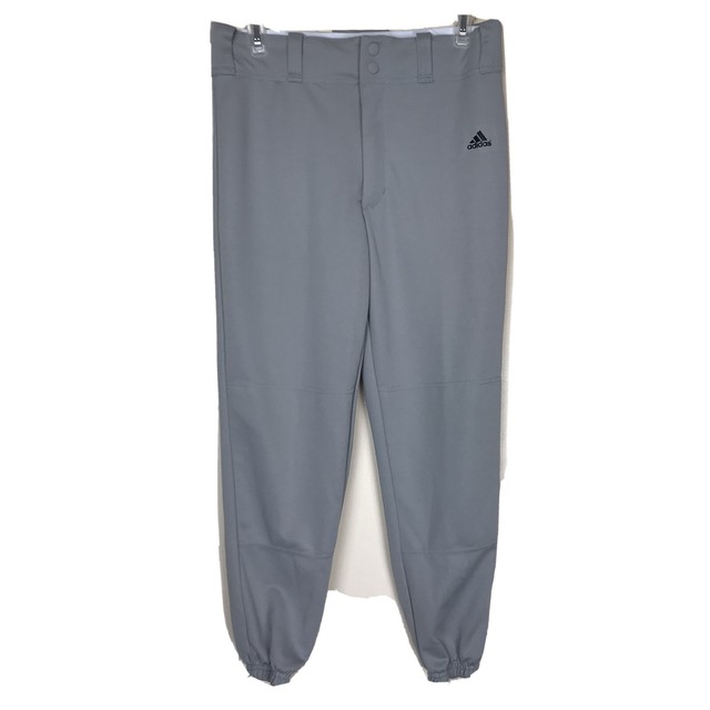 Adidas Youth L Large Gray Baseball Pants Elastic Cuff Bottom Actual 30