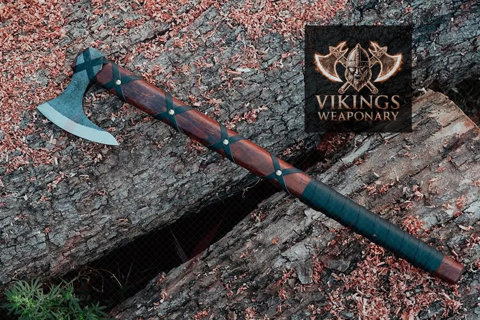 Set Of 3 Ragnar Axe Handmade Viking Axe Carbon Steel Axe,Hunting Axe With Sheath - Image 4 of 4