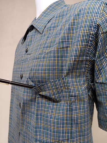 Vintage Colours By Alexander Julian Lrg Blue Yellow Plaid Short Sleeve Button Up - Picture 5 of 13